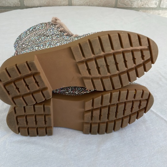 Betsey Johnson HUDSN RHINESTONES Combat Boots - Picture 9 of 12